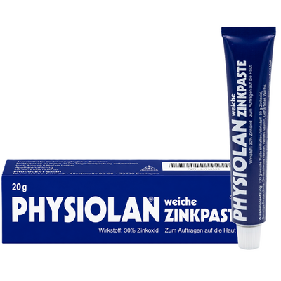 Faltschachtel und Tube der Physiolan weiche Zinkpaste