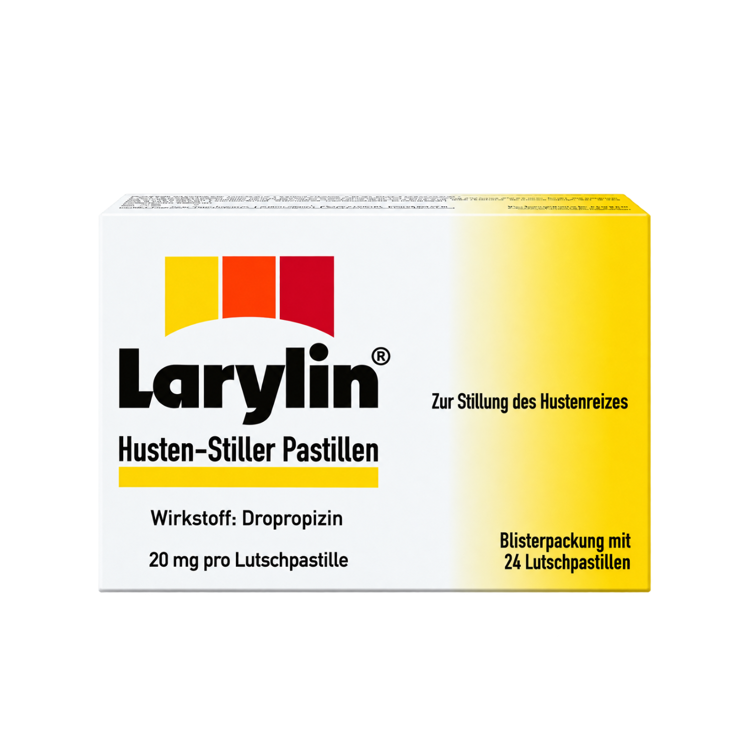 Faltschachtel der Larylin Hustenstiller Pastillen